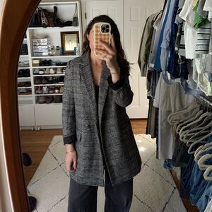 Zara women’s plaid blazer jacket size medium